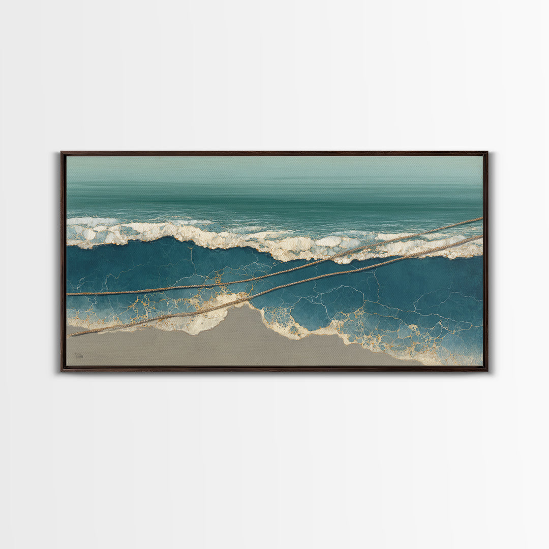 Storm Cloud over Deep Green Water Canvas Print, Coastal Art, Wood Wall Art, Coastal Decor, Fine Art, Coastal, Beach Wall Art, COA-2x1-64