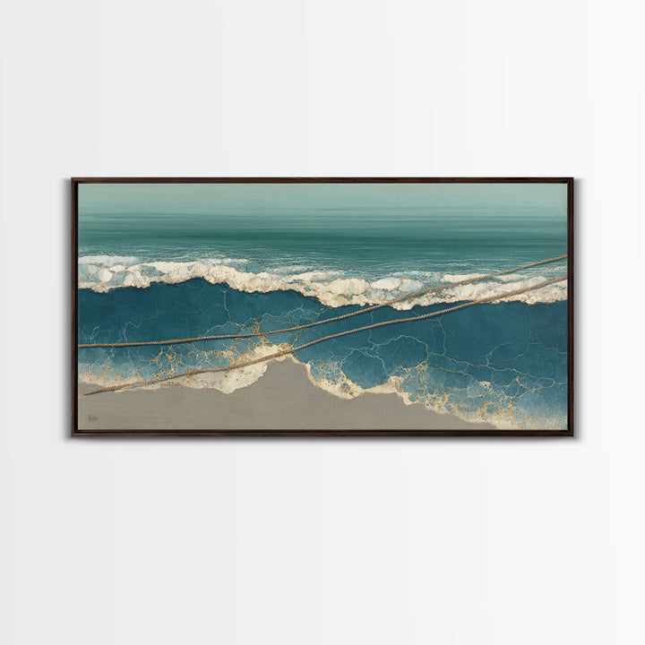 Storm Cloud over Deep Green Water Canvas Print, Coastal Art, Wood Wall Art, Coastal Decor, Fine Art, Coastal, Beach Wall Art, COA-2x1-64
