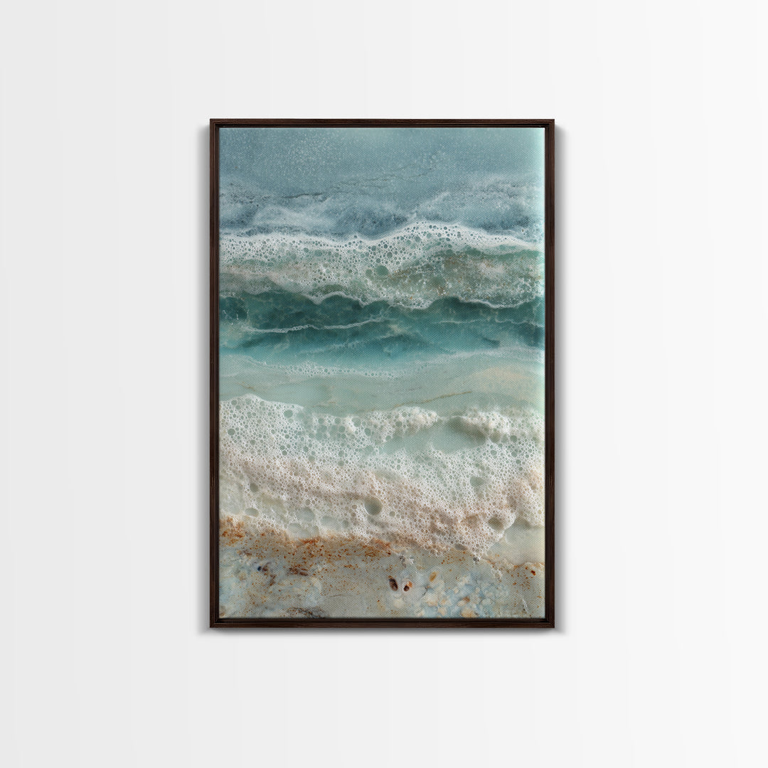Storm Cloud over Deep Green Water Framed Canvas Print, Coastal Art, Art Print, Coastal Decor, Fine Art, Coastal, Wood Wall Art, COA-2x3-100