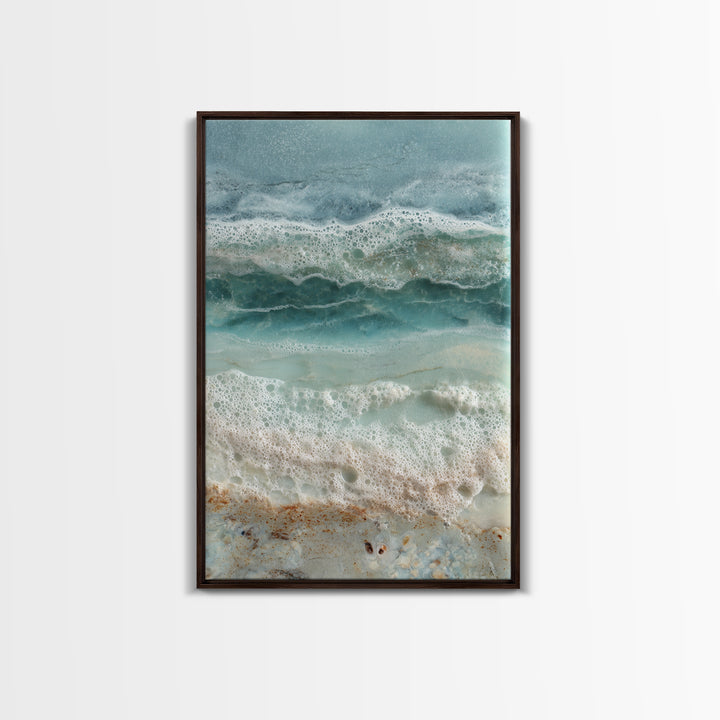 Storm Cloud over Deep Green Water Framed Canvas Print, Coastal Art, Art Print, Coastal Decor, Fine Art, Coastal, Wood Wall Art, COA-2x3-100
