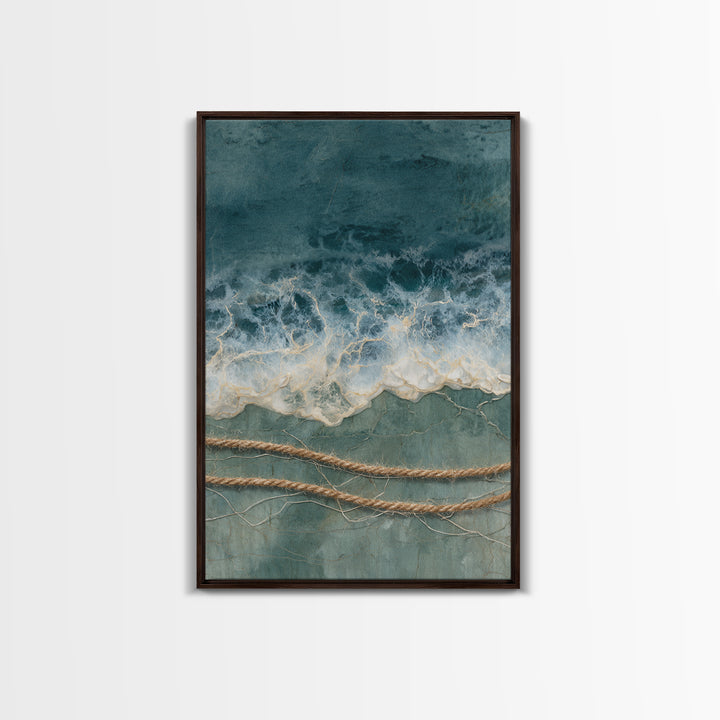 Storm Cloud over Deep Green Water Framed Canvas Print, Coastal Art, Statement Artwork, Coastal Decor, Fine Art, Coastal, COA-2x3-4