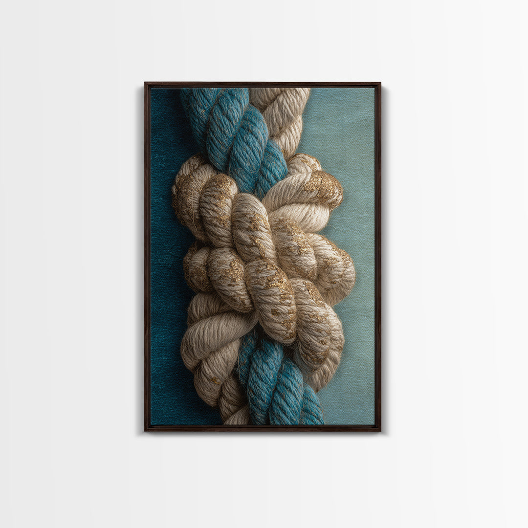 Weathered Nautical Rope and Brass Compass Canvas Print, Coastal Art, Original Art, Coastal Decor, Coastal, Blue Wall Art, COA-2x3-71