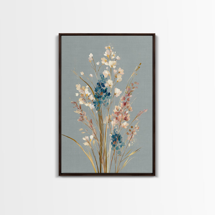 Coastal Botanical Bouquet Canvas Print, Coastal Art, Bird Art, Coastal Decor, Fine Art, Coastal, Living Room Art, Ocean Art, COA-2x3-77