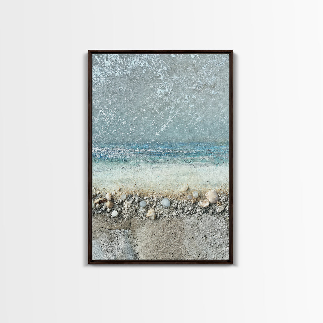 Moonlit Ocean with Silver Surf Framed Canvas Print, Coastal Art, Printable Wall Art, Coastal Decor, Fine Art, Coastal, COA-2x3-78