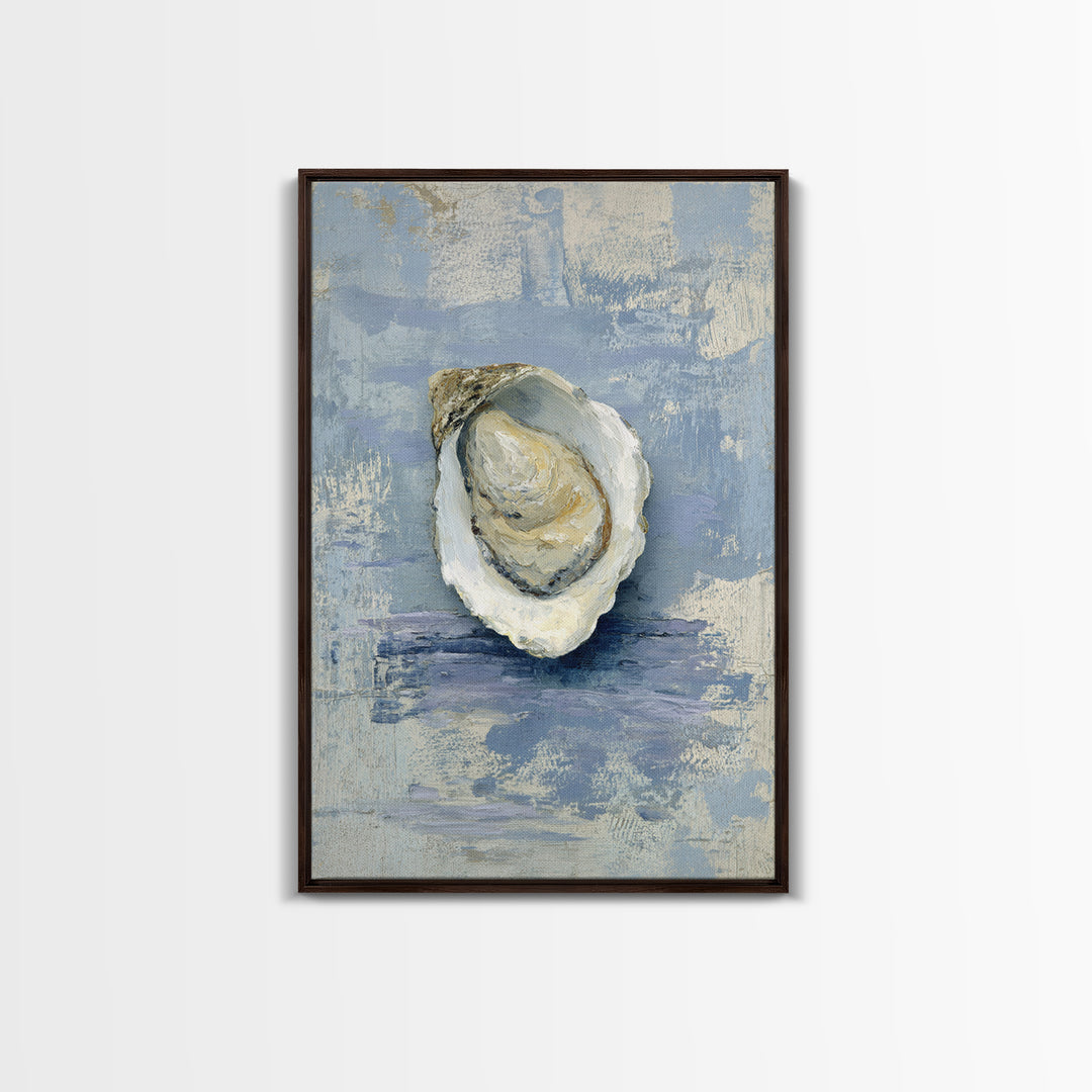 Oyster Shell Study Framed Canvas Print, Coastal Art, Nautical Decor, Coastal Decor, Abstract Art, Coastal, Beach Art, COA-2x3-83