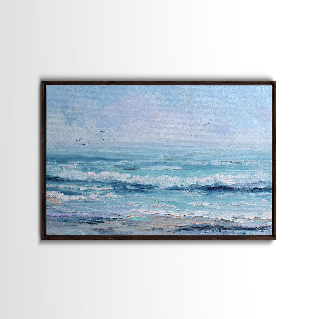Soft Blue Ocean Horizon Canvas Print, Coastal Art, Living Room Art, Coastal Decor, Fine Art, Coastal, Luxury Decor, Art Print, COA-3x2-29