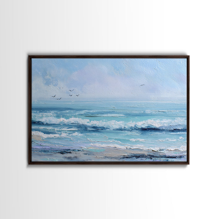 Soft Blue Ocean Horizon Canvas Print, Coastal Art, Living Room Art, Coastal Decor, Fine Art, Coastal, Luxury Decor, Art Print, COA-3x2-29