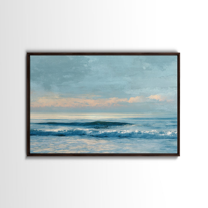 Soft Blue Ocean Horizon Canvas Print, Coastal Art, Living Room Art, Coastal Decor, Fine Art, Coastal, Luxury Decor, Art Print, COA-3x2-53