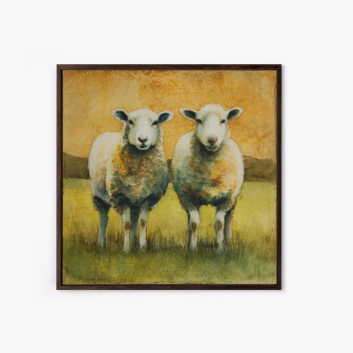 Watercolor Sheep in a Green Pasture Canvas Print, Country Art, Oil Painting, Farmhouse Decor, Country, Digital Art Prints, COU-1x1-23