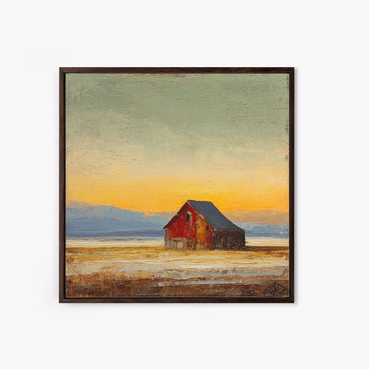 Rustic Barn Silhouette Canvas Print, Country Art, Digital Wall Art, Farmhouse Decor, Abstract Art, Country, Floral Wall Art, COU-1x1-3