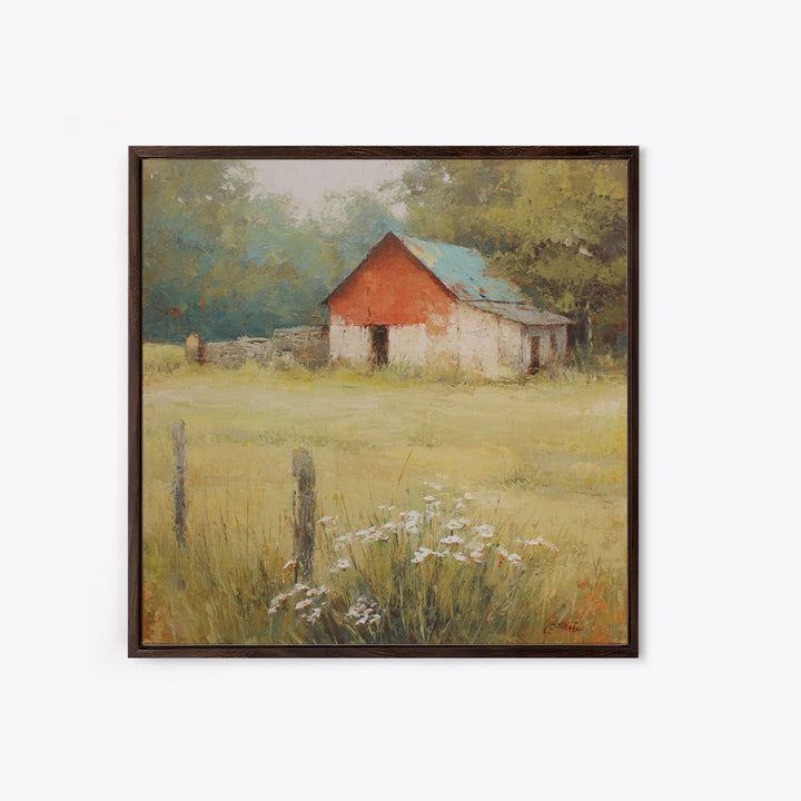 Apple Orchard with Warm Autumn Light Framed Canvas Print, Country Art, Gallery Decor, Farmhouse Decor, Fine Art, Country, COU-1x1-78