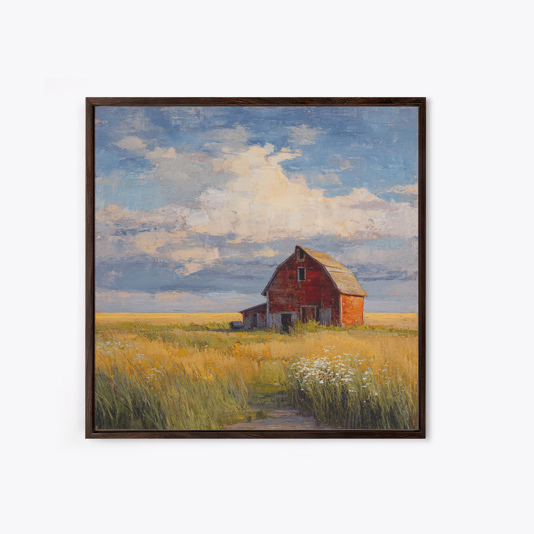 Cornfield under Dramatic Summer Clouds Canvas Print, Country Art, Gallery Wall Art, Farmhouse Decor, Fine Art, Country, COU-1x1-90
