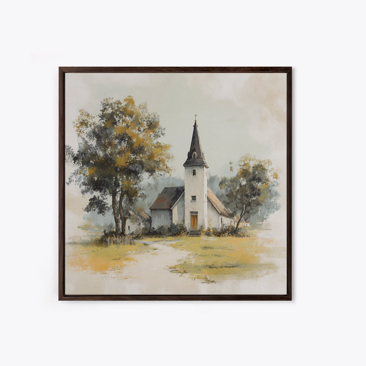 Country Church Steeple Beyond Trees Canvas Print, Country Art, Boho Decor, Farmhouse Decor, Fine Art, Country, Art Prints, COU-1x1-91
