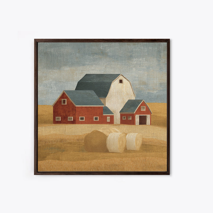 Hay Bales in Late Afternoon Sun Canvas Print, Country Art, Gallery Wall Art, Farmhouse Decor, Fine Art, Country, COU-1x1-92