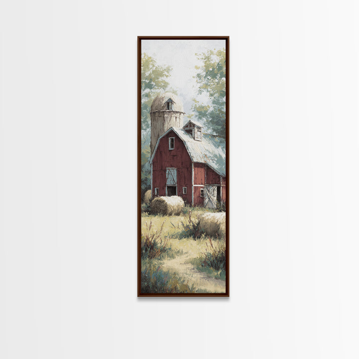 Hay Bales in Late Afternoon Sun Canvas Print, Country Art, Textured Painting, Farmhouse Decor, Fine Art, Country, Oil Painting, COU-1x3-32