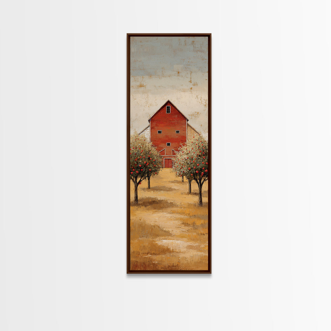 Apple Orchard with Warm Autumn Light Canvas Print, Country Art, Luxury Decor, Farmhouse Decor, Oil Painting, Country, COU-1x3-90