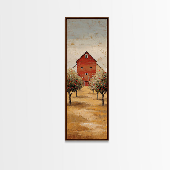Apple Orchard with Warm Autumn Light Canvas Print, Country Art, Luxury Decor, Farmhouse Decor, Oil Painting, Country, COU-1x3-90