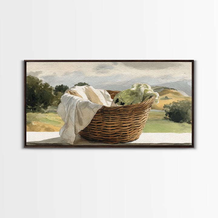 Blackberry Basket with Linen Cloth Canvas Print, Country Art, Contemporary Art, Farmhouse Decor, Abstract Art, Country, COU-2x1-41