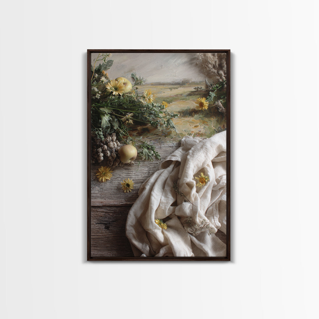 Apple Orchard with Warm Autumn Light Canvas Print, Country Art, Luxury Decor, Farmhouse Decor, Oil Painting, Country, COU-2x3-14