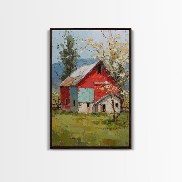 Apple Orchard with Warm Autumn Light Framed Canvas Print, Country Art, Wall Art, Farmhouse Decor, Fine Art, Country, COU-2x3-38