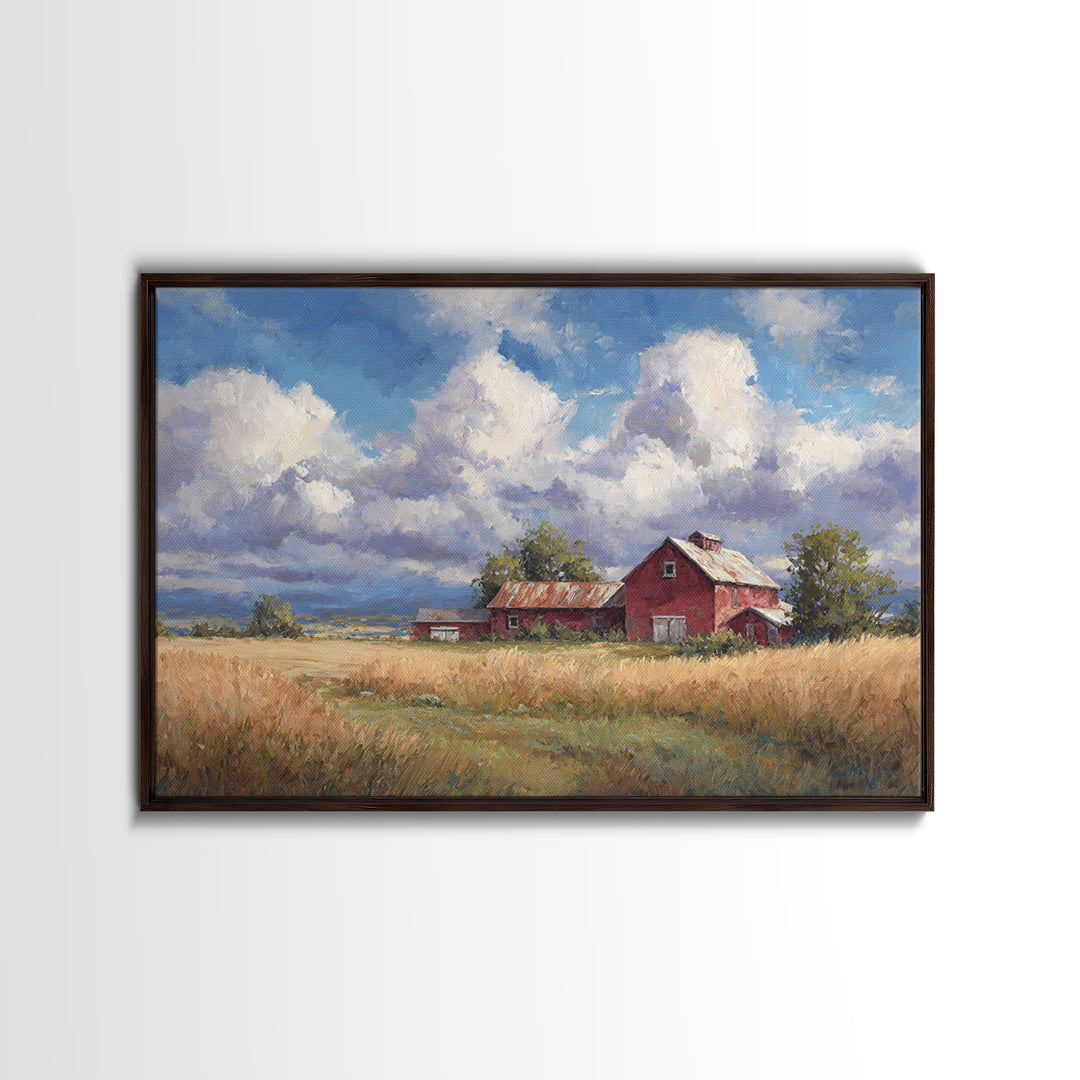 Cornfield under Dramatic Summer Clouds Canvas Print, Country Art, Farmhouse Wall Decor, Farmhouse Decor, Abstract Art, Country, COU-3x2-94