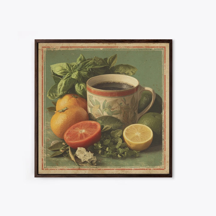 Retro Cafe Poster Coffee Cup Graphic Canvas Print, Coffee Shop Art, Coffee Wall Art, Cafe Decor, Fine Art, Cafe, CSA-1x1-55