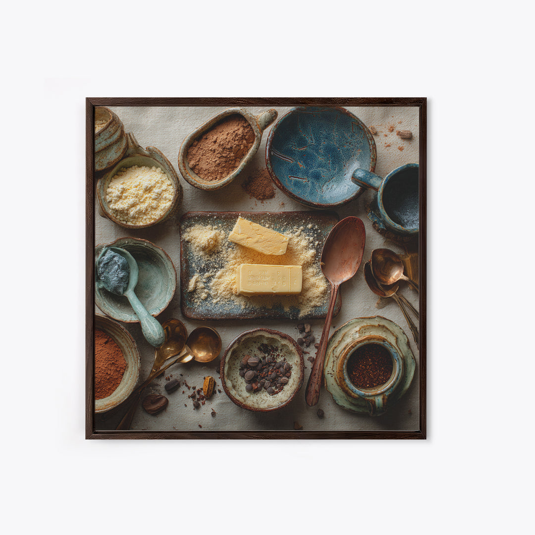 Moody Dark Roast Still Life Framed Canvas Print, Coffee Shop Art, Kitchen Wall Art, Cafe Decor, Fine Art, Cafe, Gothic Wall Art, CSA-1x1-56