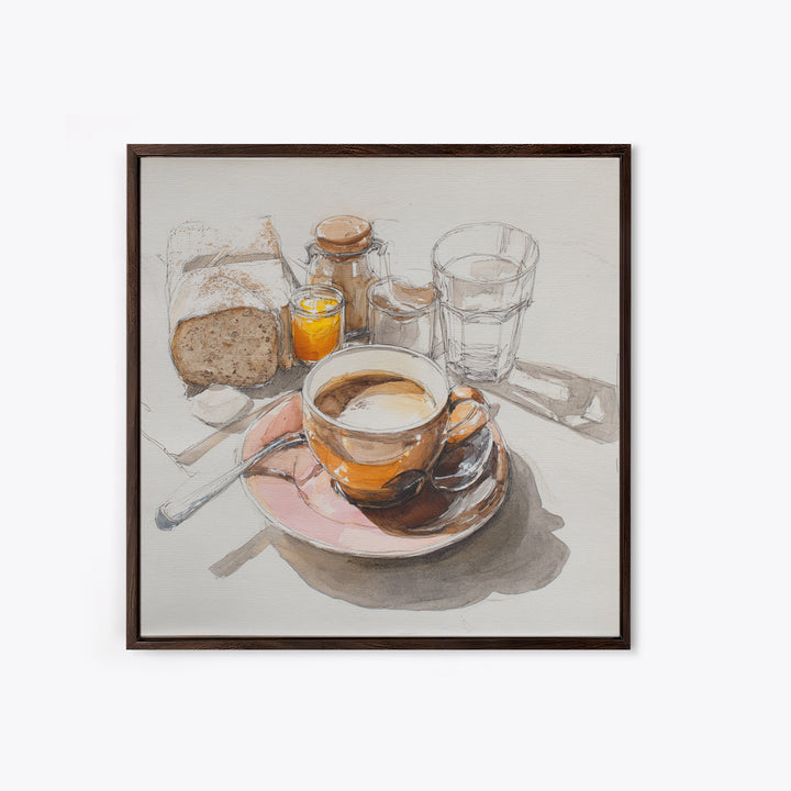 Minimal Line Art of a Cup and Framed Canvas Print, Coffee Shop Art, Minimalist Wall Art, Cafe Decor, Fine Art, Cafe, Room Decor, CSA-1x1-66