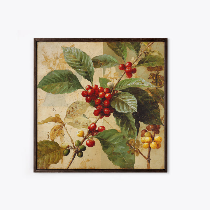Coffee Farm Landscape Framed Canvas Print, Coffee Shop Art, Food Art, Cafe Decor, Fine Art, Cafe, Minimalist Decor, CSA-1x1-71