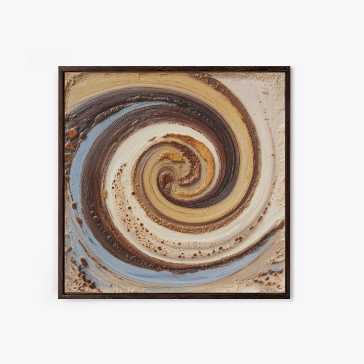 Abstract Brown and Cream Coffee Swirl Canvas Print, Coffee Shop Art, Statement Artwork, Cafe Decor, Abstract Art, Cafe, CSA-1x1-9