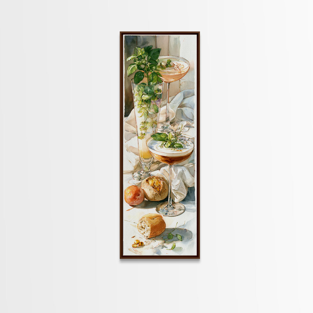 Espresso Martini Coffee Cocktail Still Life Framed Canvas Print, Coffee Shop Art, Textured Painting, Cafe Decor, Fine Art, Cafe, CSA-1x3-29