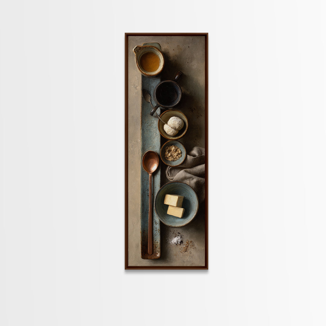 Moody Dark Roast Still Life Canvas Print, Coffee Shop Art, Canvas Wall Art, Cafe Decor, Fine Art, Cafe, Bedroom Wall Art, CSA-1x3-44