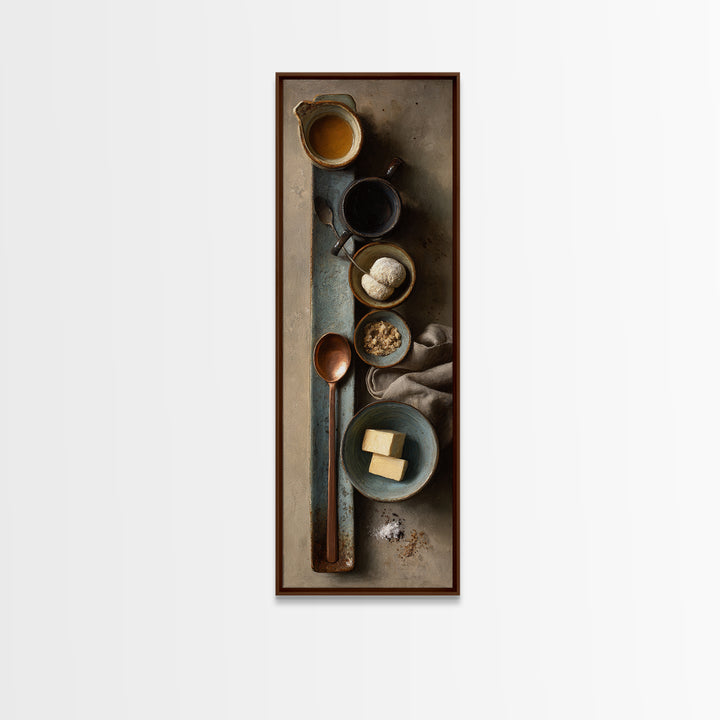 Moody Dark Roast Still Life Canvas Print, Coffee Shop Art, Canvas Wall Art, Cafe Decor, Fine Art, Cafe, Bedroom Wall Art, CSA-1x3-44