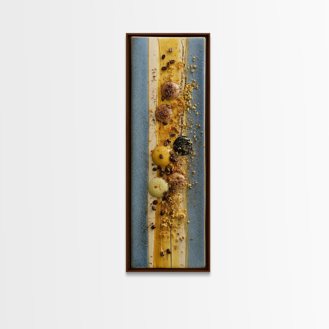 Roasted Beans Falling Through Dark Space Canvas Print, Coffee Shop Art, Dark Academia Decor, Cafe Decor, Fine Art, Cafe, CSA-1x3-56