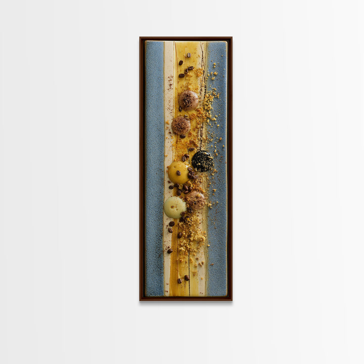 Roasted Beans Falling Through Dark Space Canvas Print, Coffee Shop Art, Dark Academia Decor, Cafe Decor, Fine Art, Cafe, CSA-1x3-56