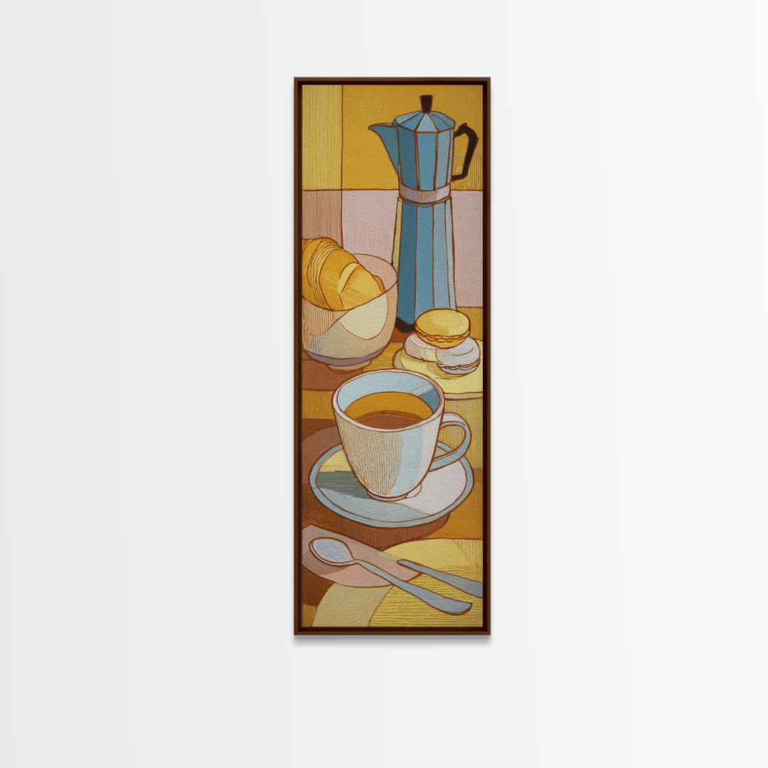 Minimal Line Art of a Cup and Canvas Print, Coffee Shop Art, Gothic Wall Art, Cafe Decor, Abstract Art, Cafe, Boho Decor, CSA-1x3-6