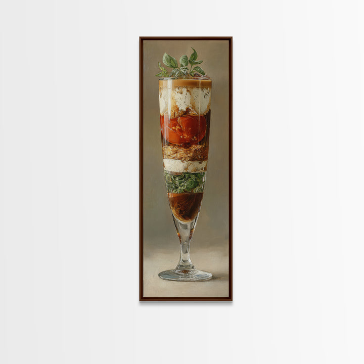 Iced Coffee Glass Framed Canvas Print, Coffee Shop Art, Gallery Decor, Cafe Decor, Fine Art, Cafe, Wall Art, Home Decor, CSA-1x3-71