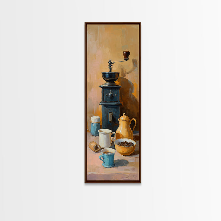 Coffee Grinder Antique Still Life Canvas Print, Coffee Shop Art, Bedroom Wall Art, Cafe Decor, Fine Art, Cafe, Modern Decor, CSA-1x3-72