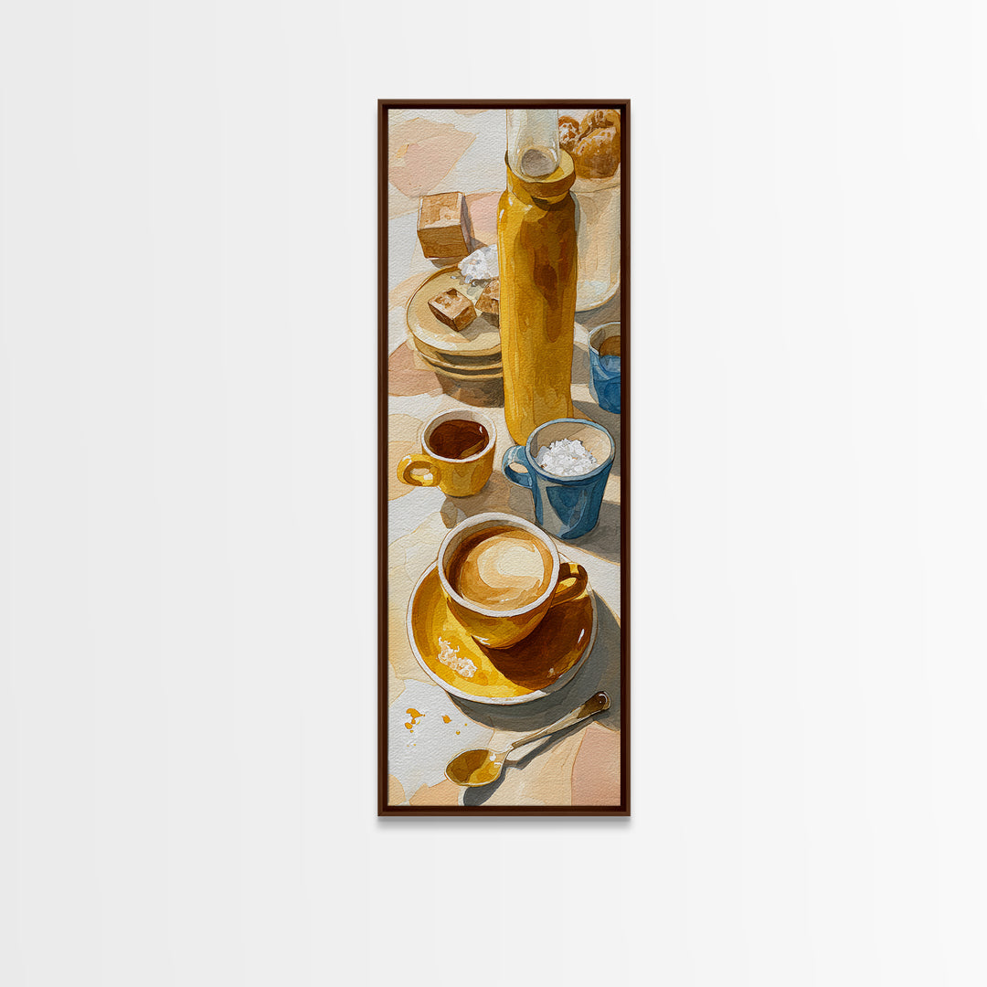 Minimal Line Art of a Cup and Canvas Print, Coffee Shop Art, Statement Artwork, Cafe Decor, Abstract Art, Cafe, Art Print, CSA-1x3-78