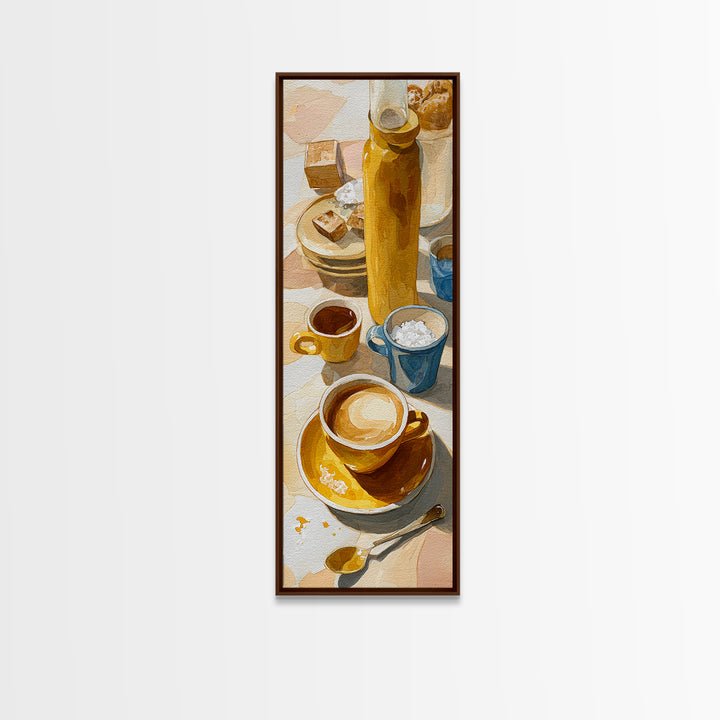 Minimal Line Art of a Cup and Canvas Print, Coffee Shop Art, Statement Artwork, Cafe Decor, Abstract Art, Cafe, Art Print, CSA-1x3-78
