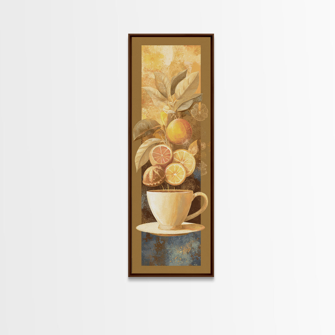Retro Cafe Poster Coffee Cup Graphic Framed Canvas Print, Coffee Shop Art, Boho Decor, Cafe Decor, Fine Art, Cafe, Printable, CSA-1x3-91