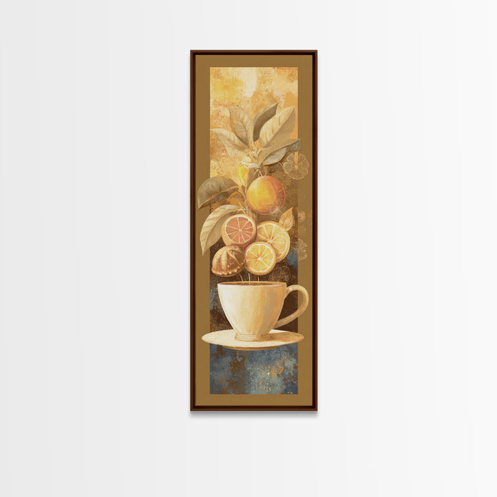 Retro Cafe Poster Coffee Cup Graphic Framed Canvas Print, Coffee Shop Art, Boho Decor, Cafe Decor, Fine Art, Cafe, Printable, CSA-1x3-91
