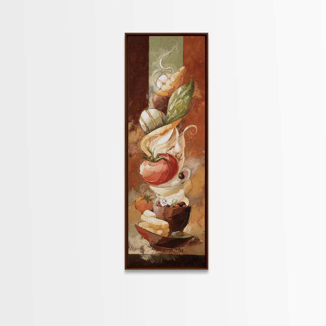 Abstract Brown and Cream Coffee Swirl Canvas Print, Coffee Shop Art, Printable Wall Art, Cafe Decor, Abstract Art, Cafe, CSA-1x3-93
