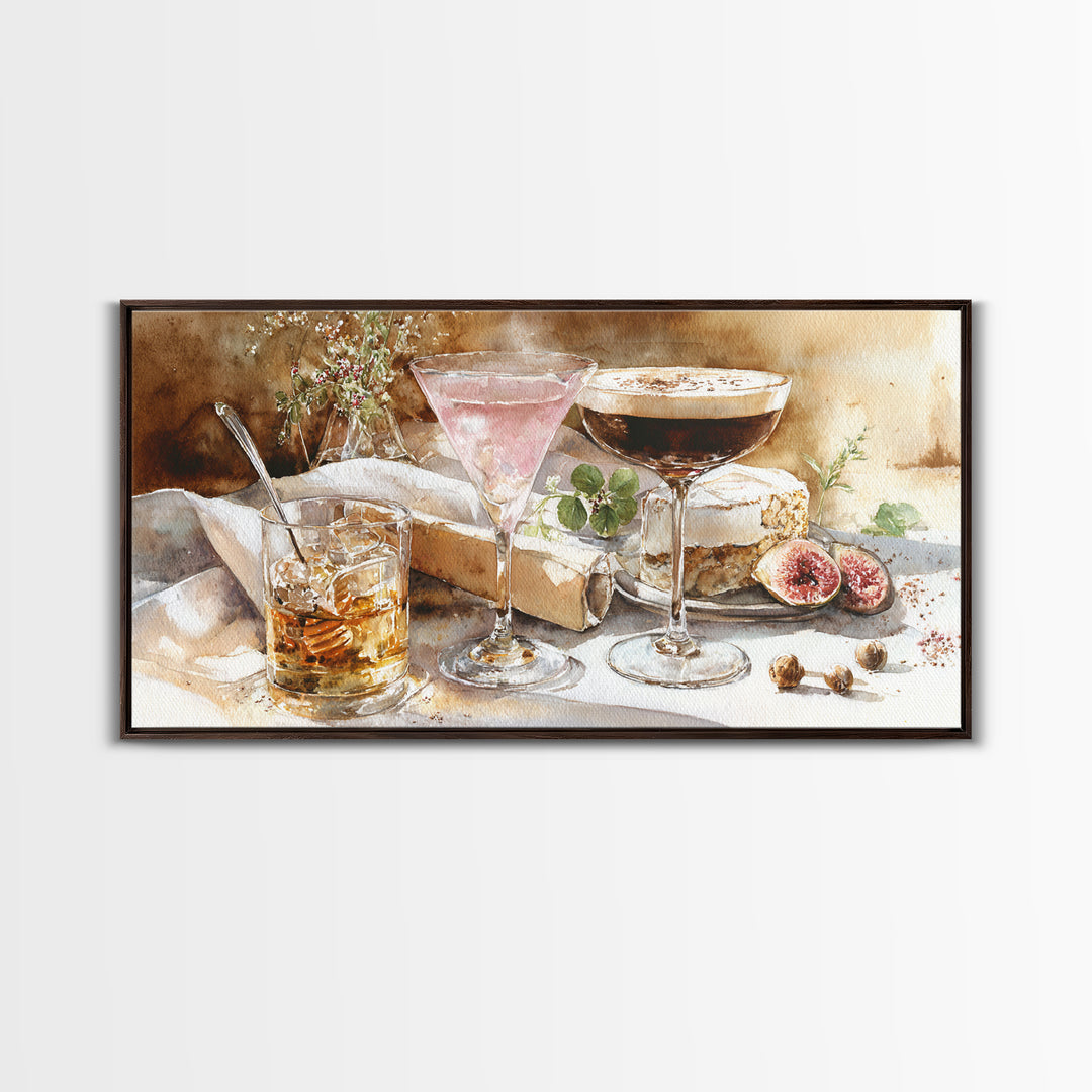 Espresso Martini Coffee Cocktail Still Life Framed Canvas Print, Coffee Shop Art, Printable, Cafe Decor, Fine Art, Cafe, CSA-2x1-13