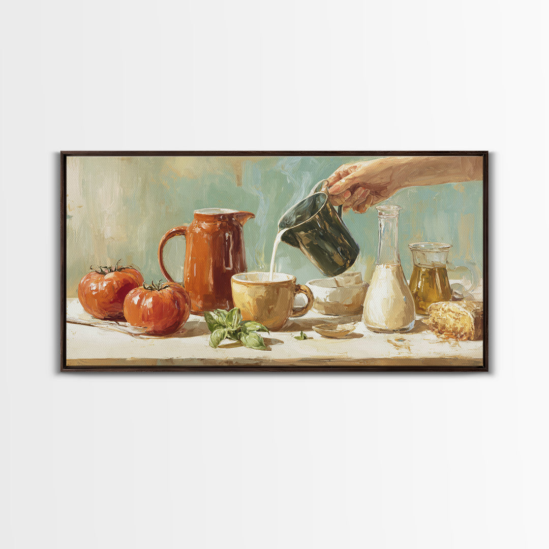 Barista Hands Pouring Milk into Espresso Canvas Print, Coffee Shop Art, Printable Wall Art, Cafe Decor, Fine Art, Cafe, CSA-2x1-17