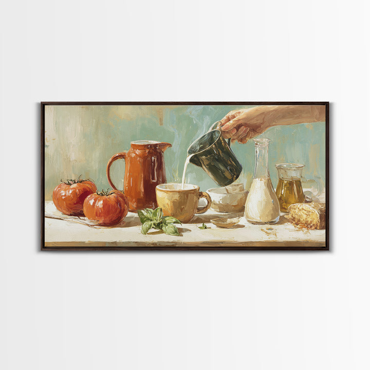 Barista Hands Pouring Milk into Espresso Canvas Print, Coffee Shop Art, Printable Wall Art, Cafe Decor, Fine Art, Cafe, CSA-2x1-17