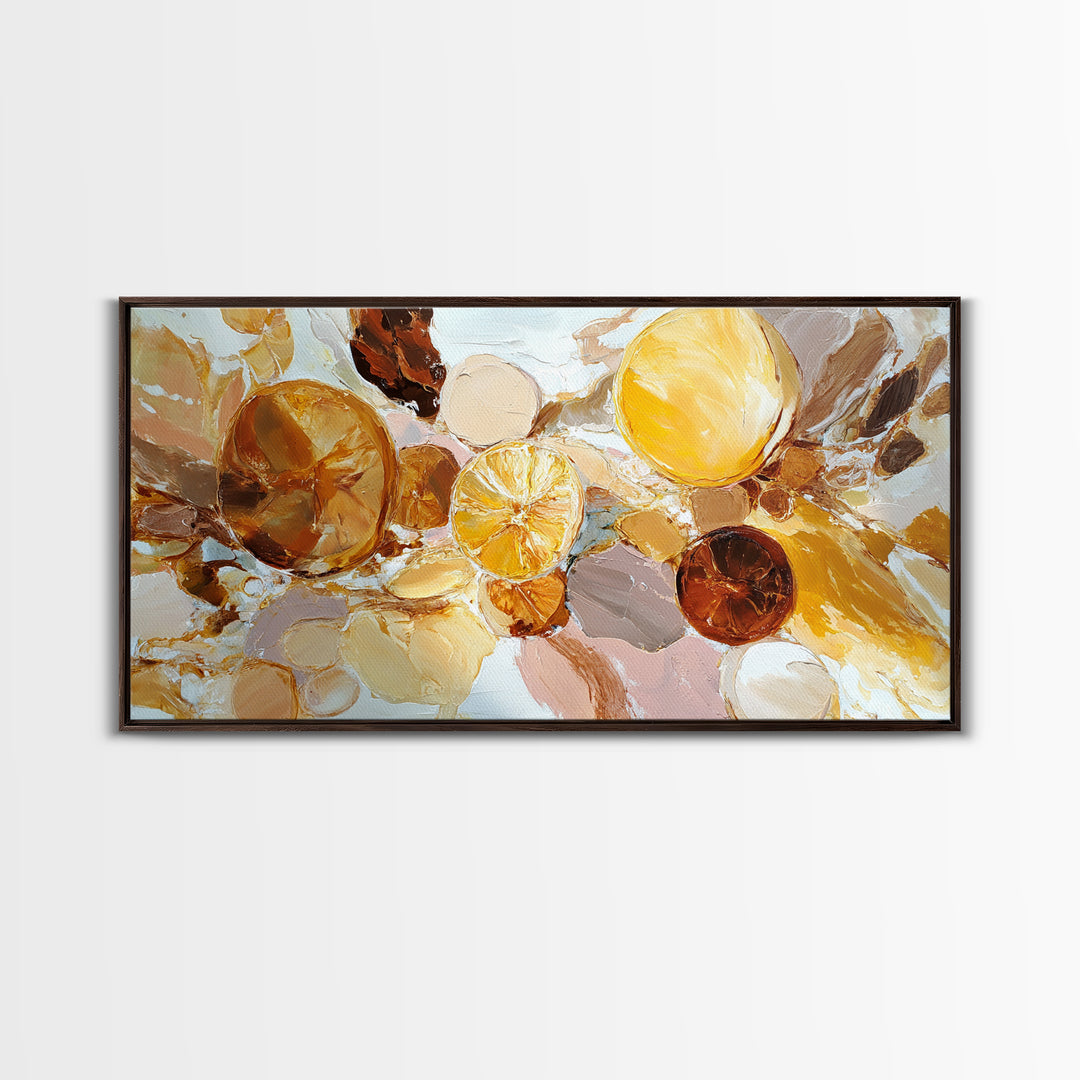 Abstract Brown and Cream Coffee Swirl Framed Canvas Print, Coffee Shop Art, Kitchen Decor, Cafe Decor, Abstract Art, Cafe, CSA-2x1-29