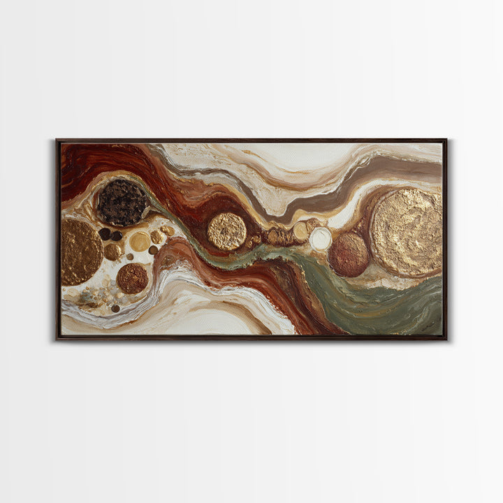 Abstract Brown and Cream Coffee Swirl Canvas Print, Coffee Shop Art, Kitchen Gift, Cafe Decor, Abstract Art, Cafe, Coffee Art, CSA-2x1-77
