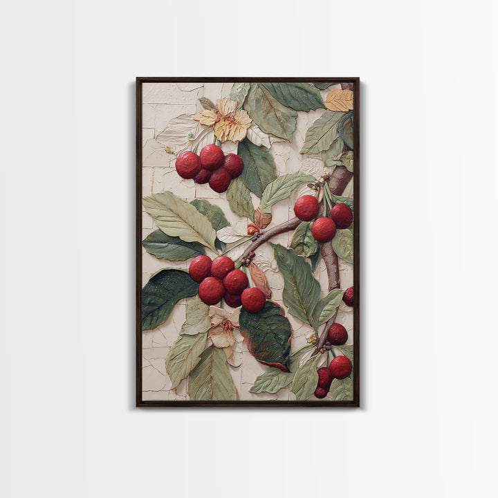 Coffee Farm Landscape Framed Canvas Print, Coffee Shop Art, Canvas Wall Art, Cafe Decor, Oil Painting, Cafe, Bedroom Wall Art, CSA-2x3-55