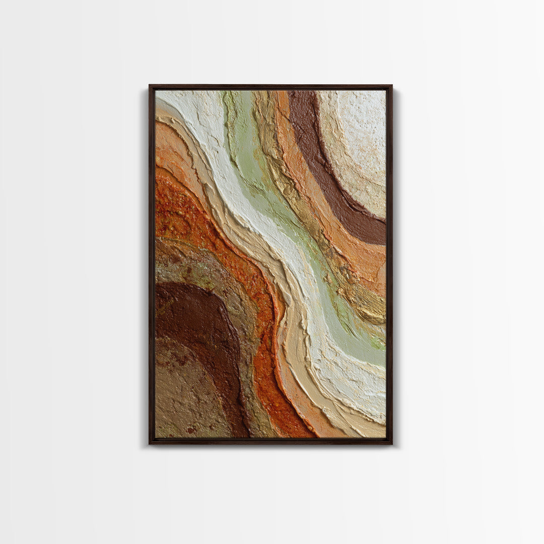 Abstract Brown and Cream Coffee Swirl Canvas Print, Coffee Shop Art, Dopamine Decor, Cafe Decor, Cafe, Coffee Wall Art, CSA-2x3-65